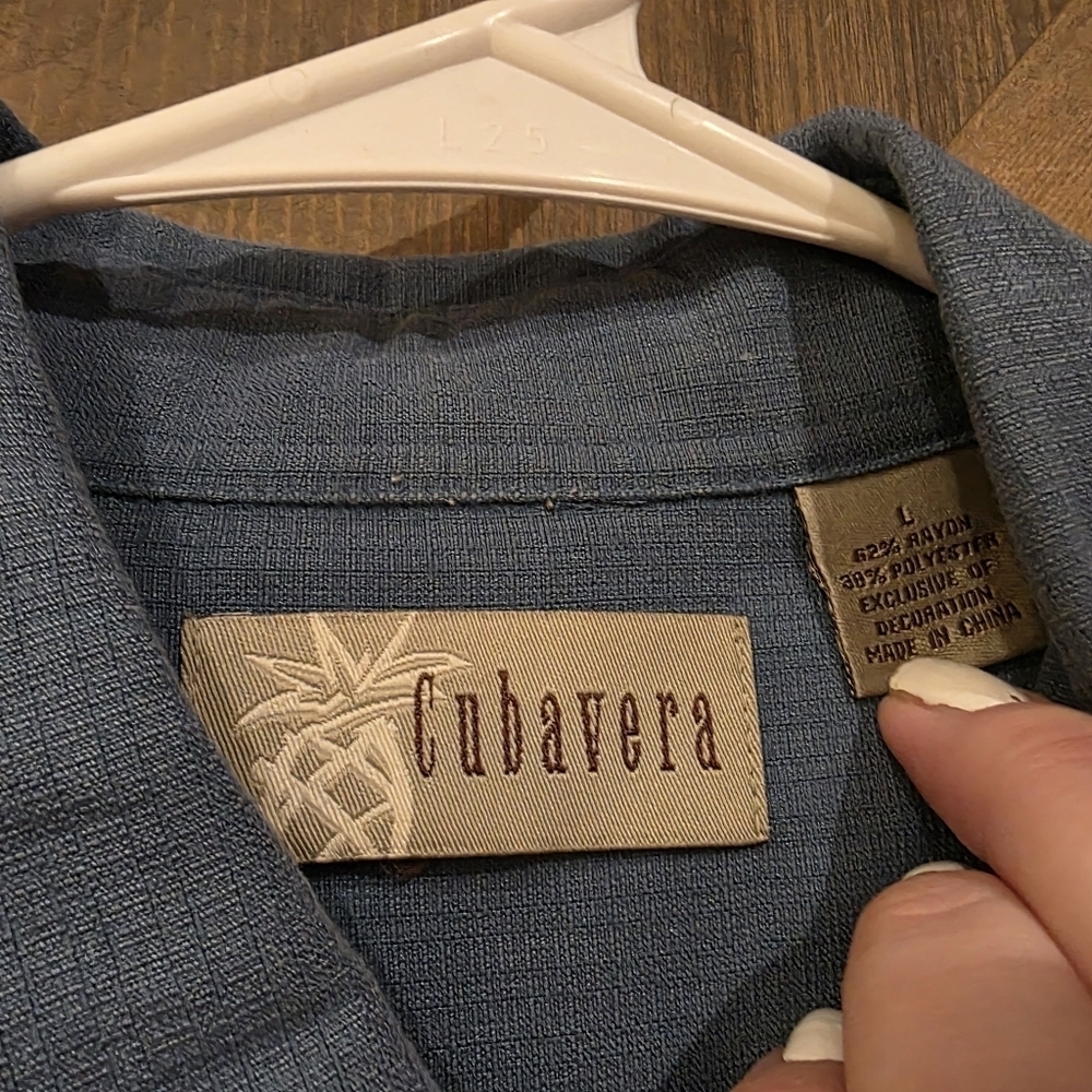 Cubavera Mens Colorblock Embroidered Button Up Size Large - Picture 5 of 9